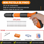 Kit Com Pistola De Fixação De Ação Direta Finca Pinos +200 Pinos
